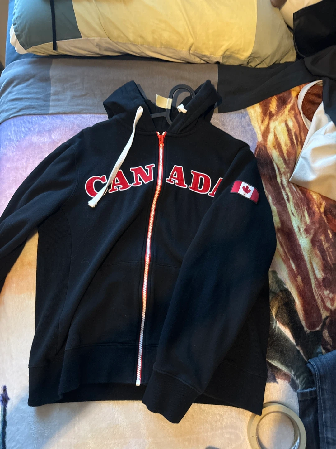 Black Canada Zip-Up Hoodie