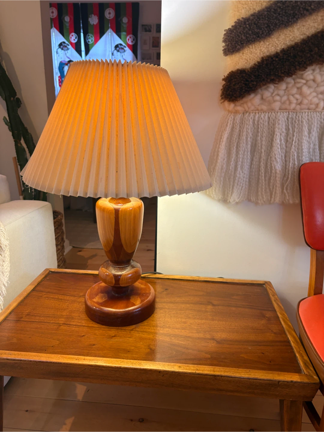 Vintage Turned Wood Table Lamp - photo 3