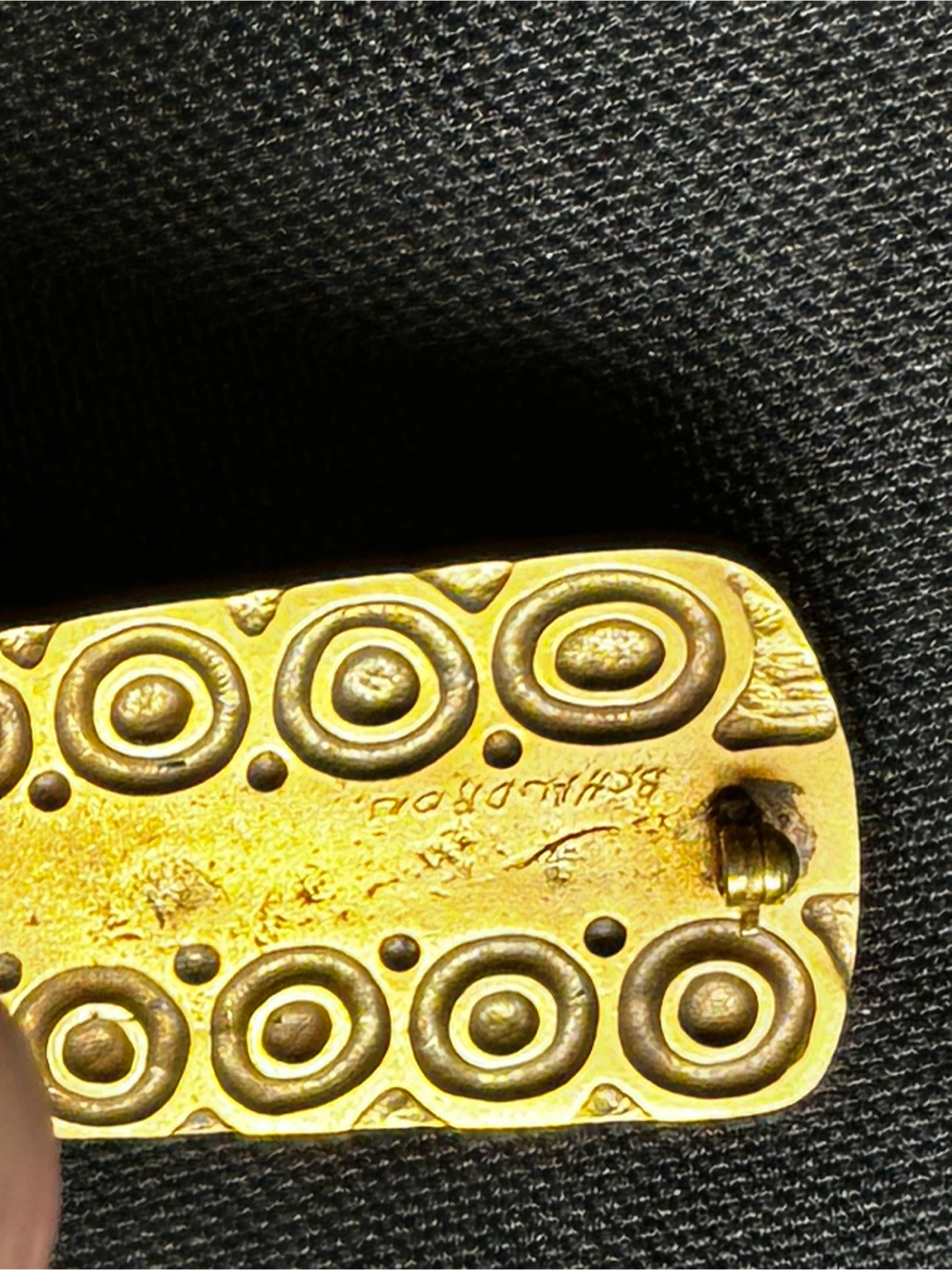 Vintage Bernard Chaudron Modernist Bronze Brooch - photo 4
