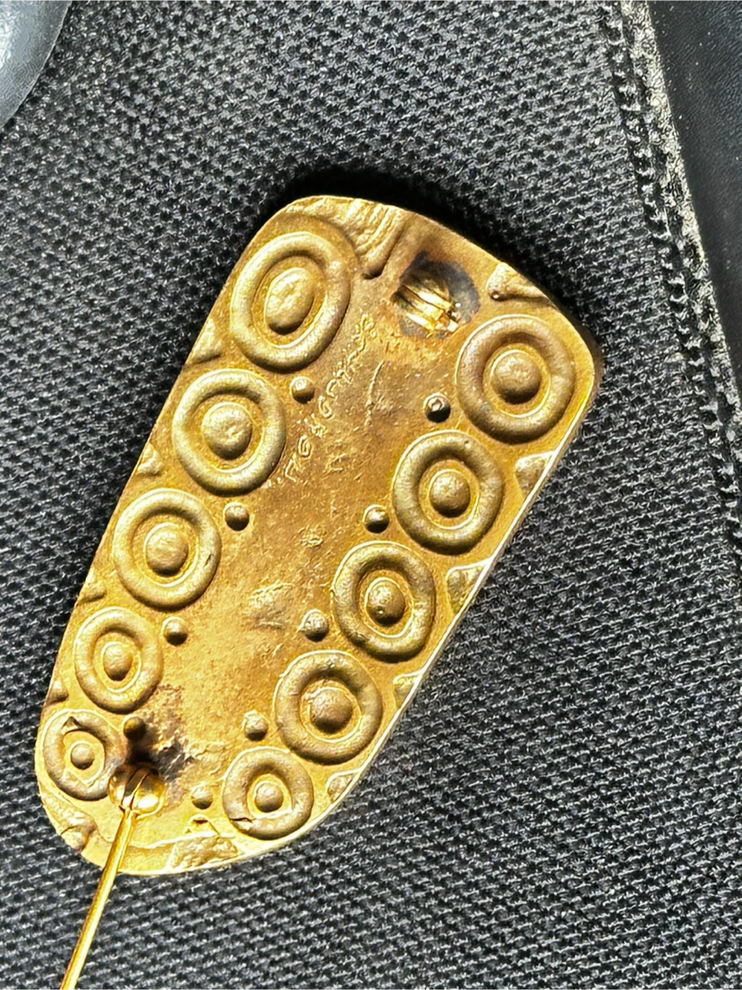 Vintage Bernard Chaudron Modernist Bronze Brooch - photo 5