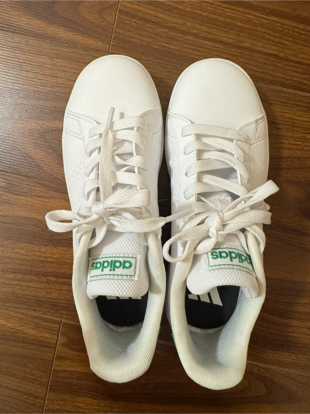 Adidas White and Green Kids Sneakers size 3.5