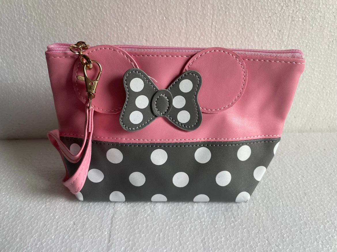 Brand New DISNEY Mickey Mouse Pink/Grey Makeup Bag
