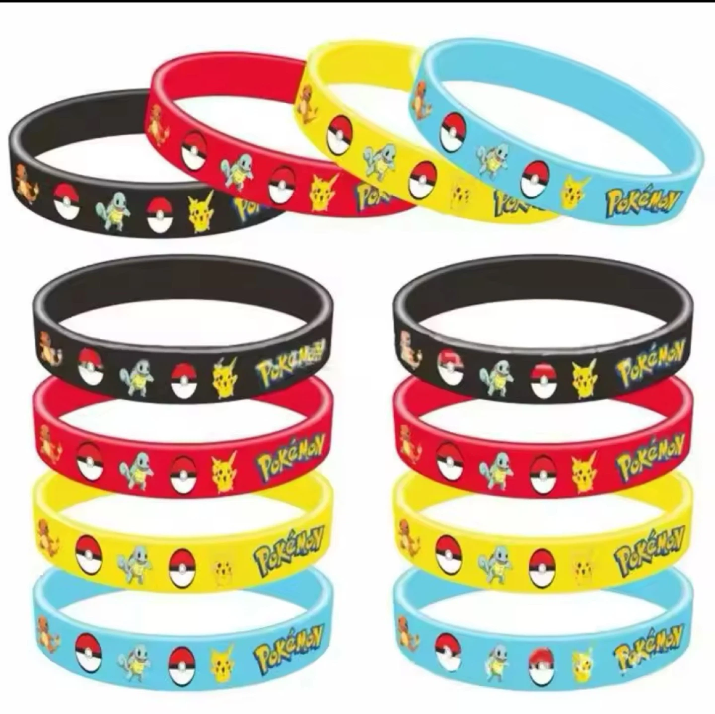 Brand New POKÉMON PIKACHU 12 pack Silicone Bracelets