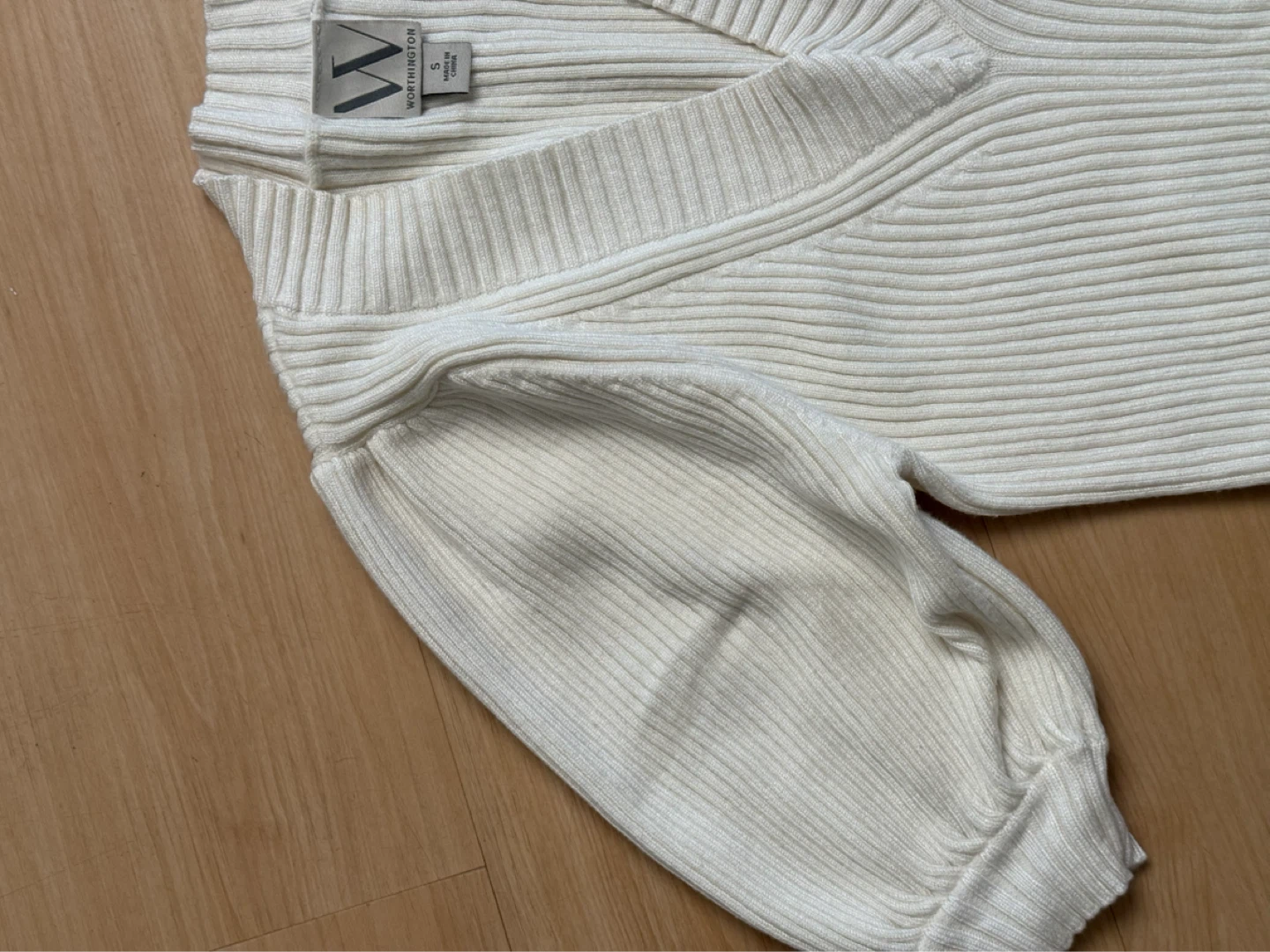 Worthington White Ribbed Knit Top - photo 2