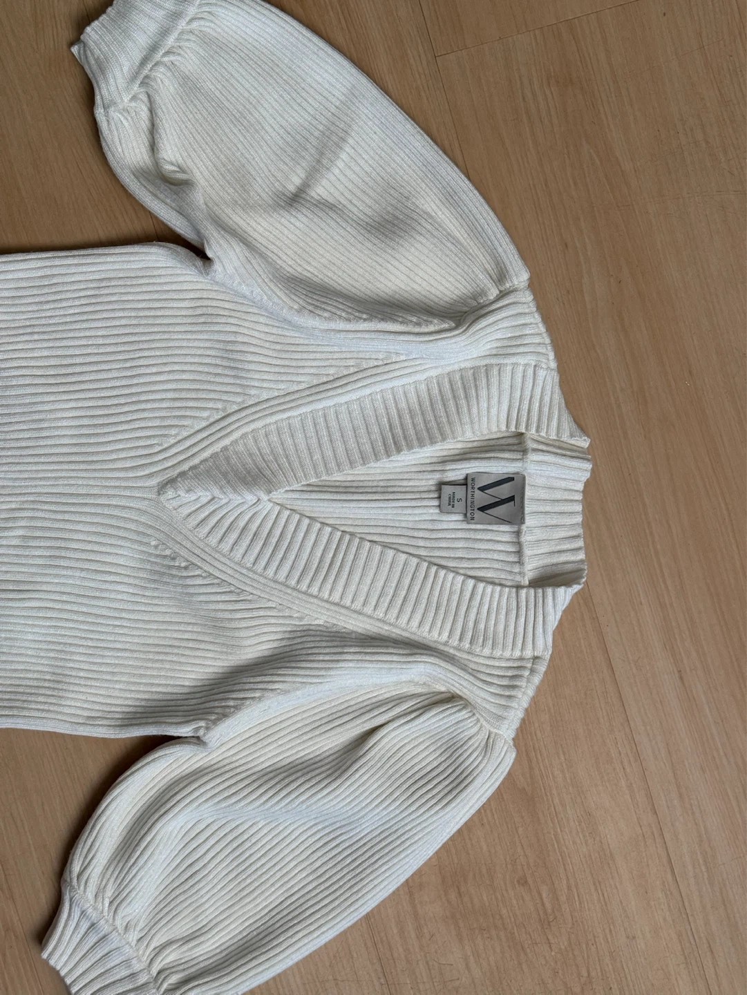 Worthington White Ribbed Knit Top
