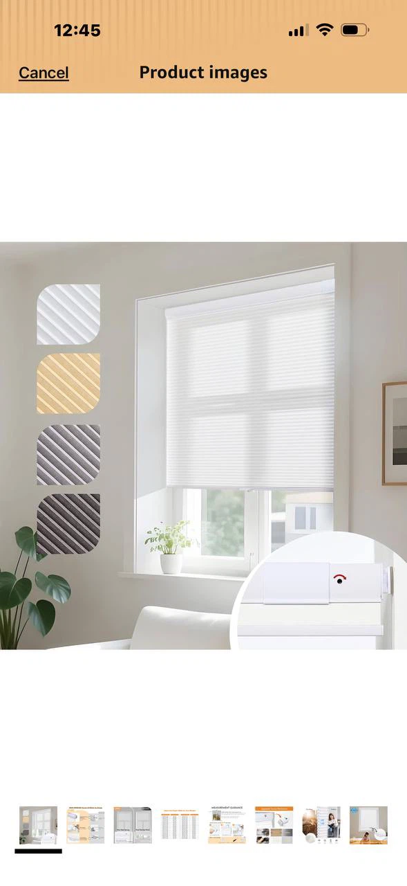 H984) Persilux No-Drill Cellular Shade 28.5” × 64” – White – New - photo 4