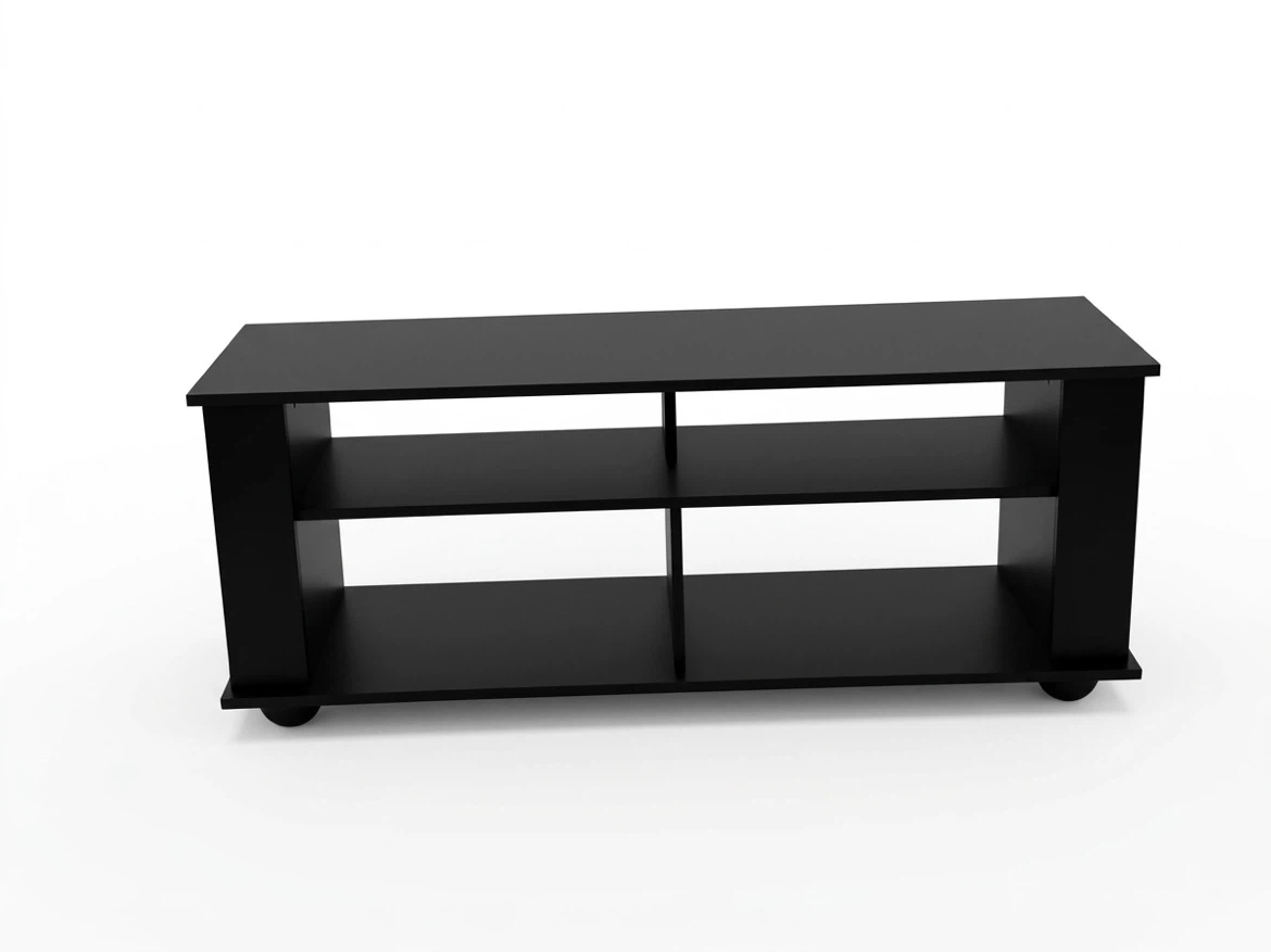 Black Media Console Unit
