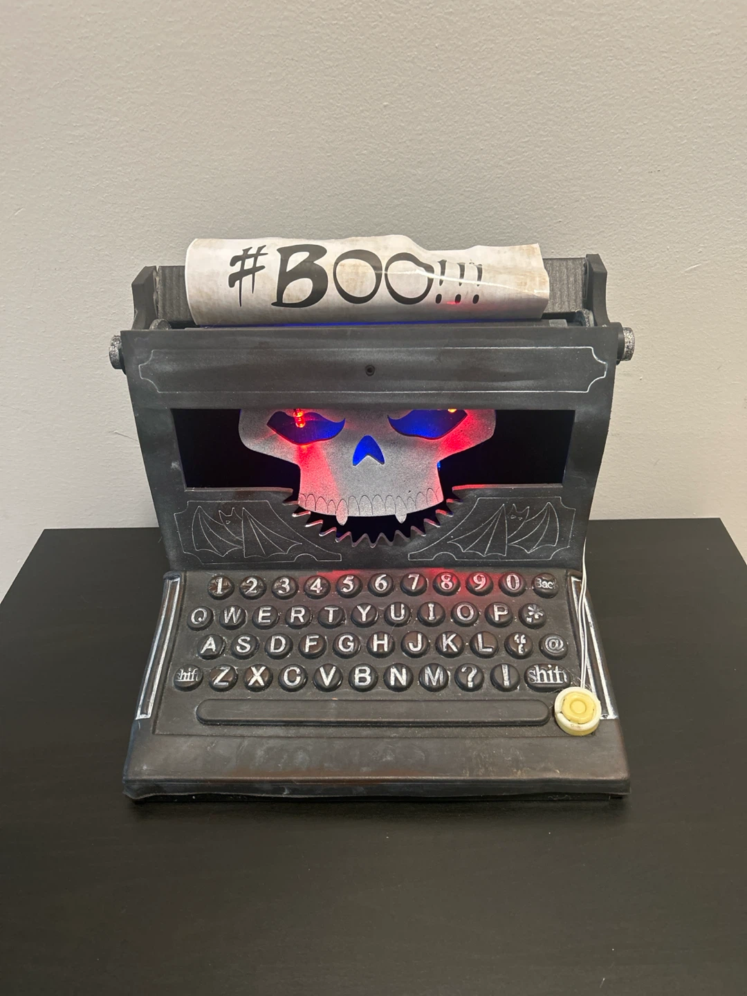 Light-Up Halloween Skull Typewriter Decor - photo 2