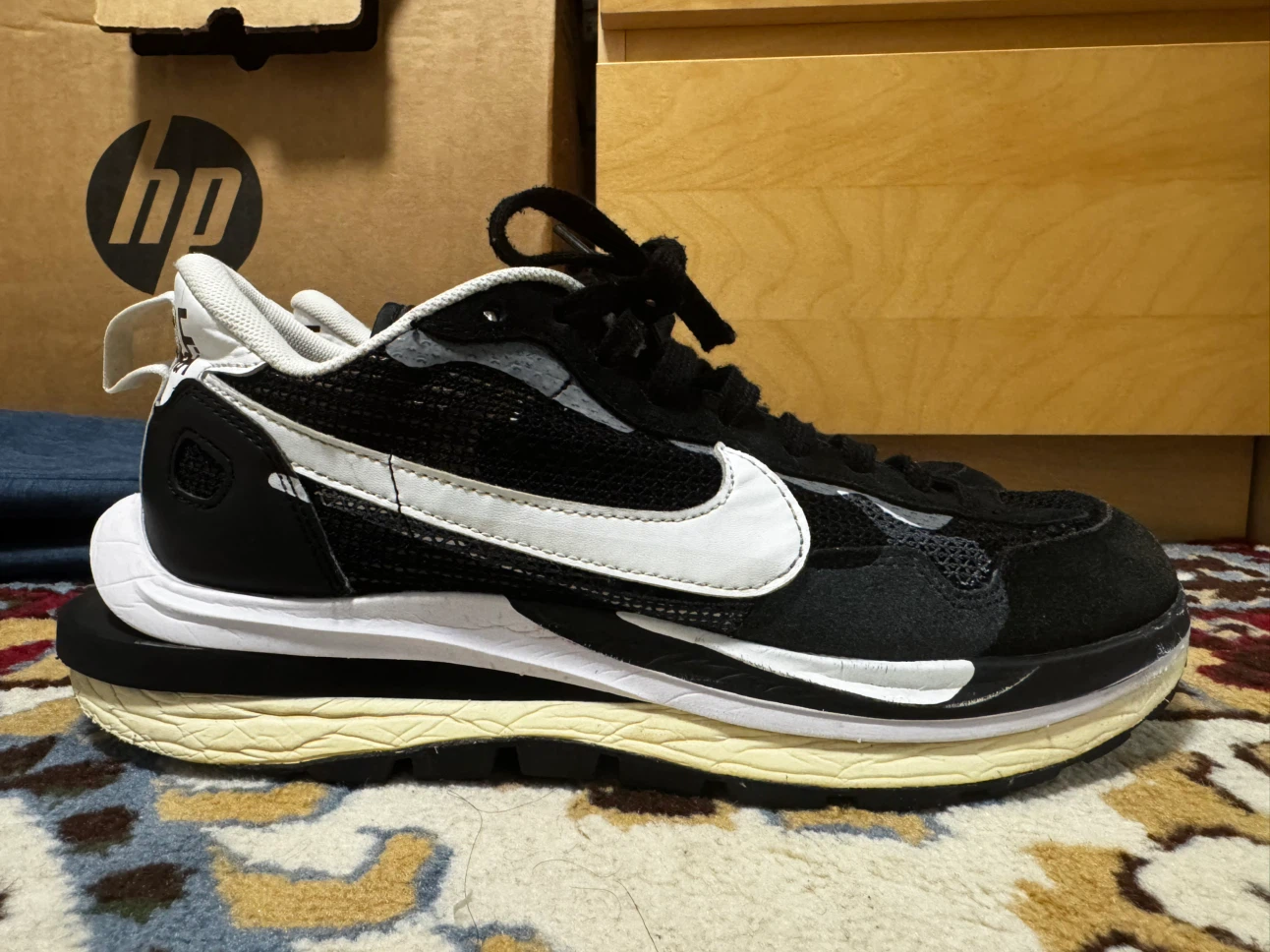 Nike x Sacai Vaporwaffle Black and White
