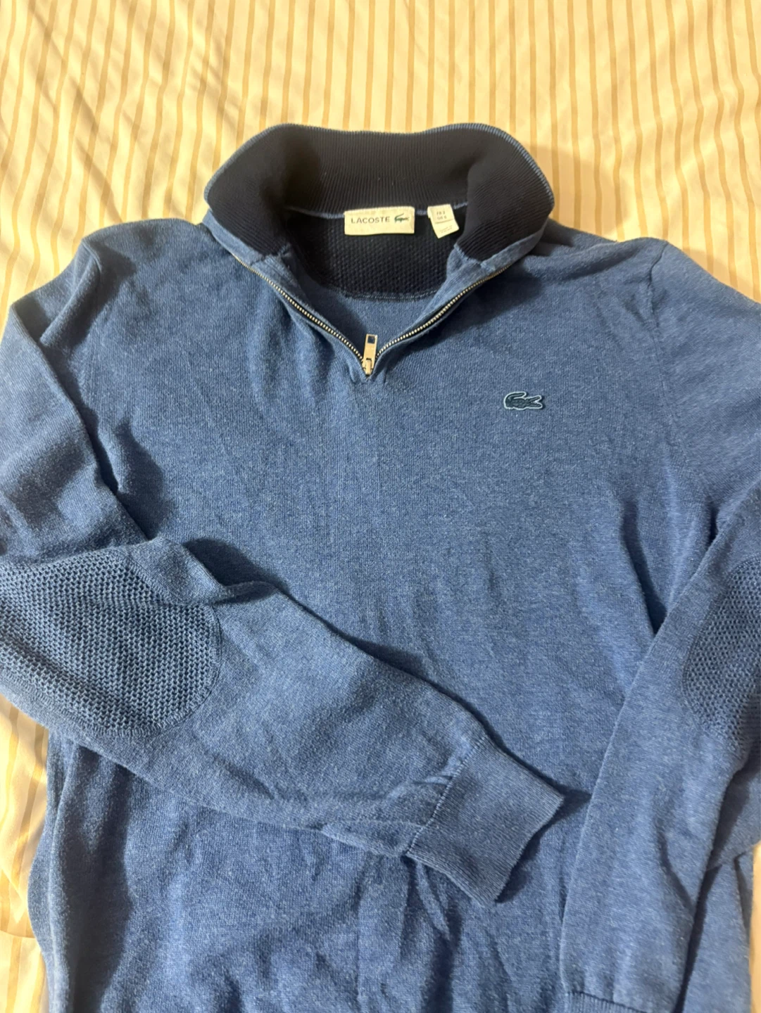 Lacoste Quarter-Zip Sweater Blue Size S
