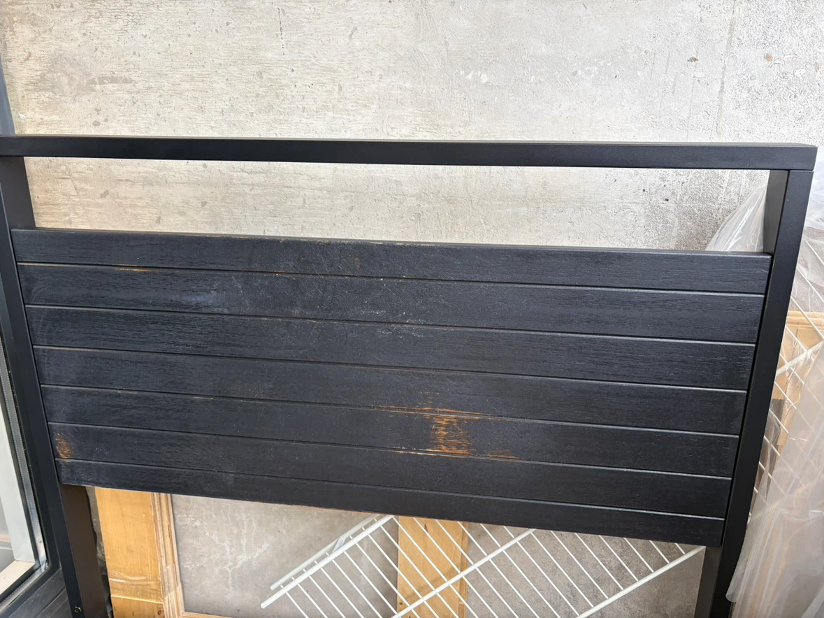 Black Metal and Wood Twin Bed Frame - photo 3