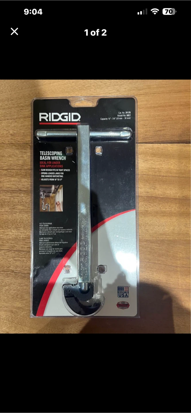 Ridgid Telescoping Basin Wrench Model 1017