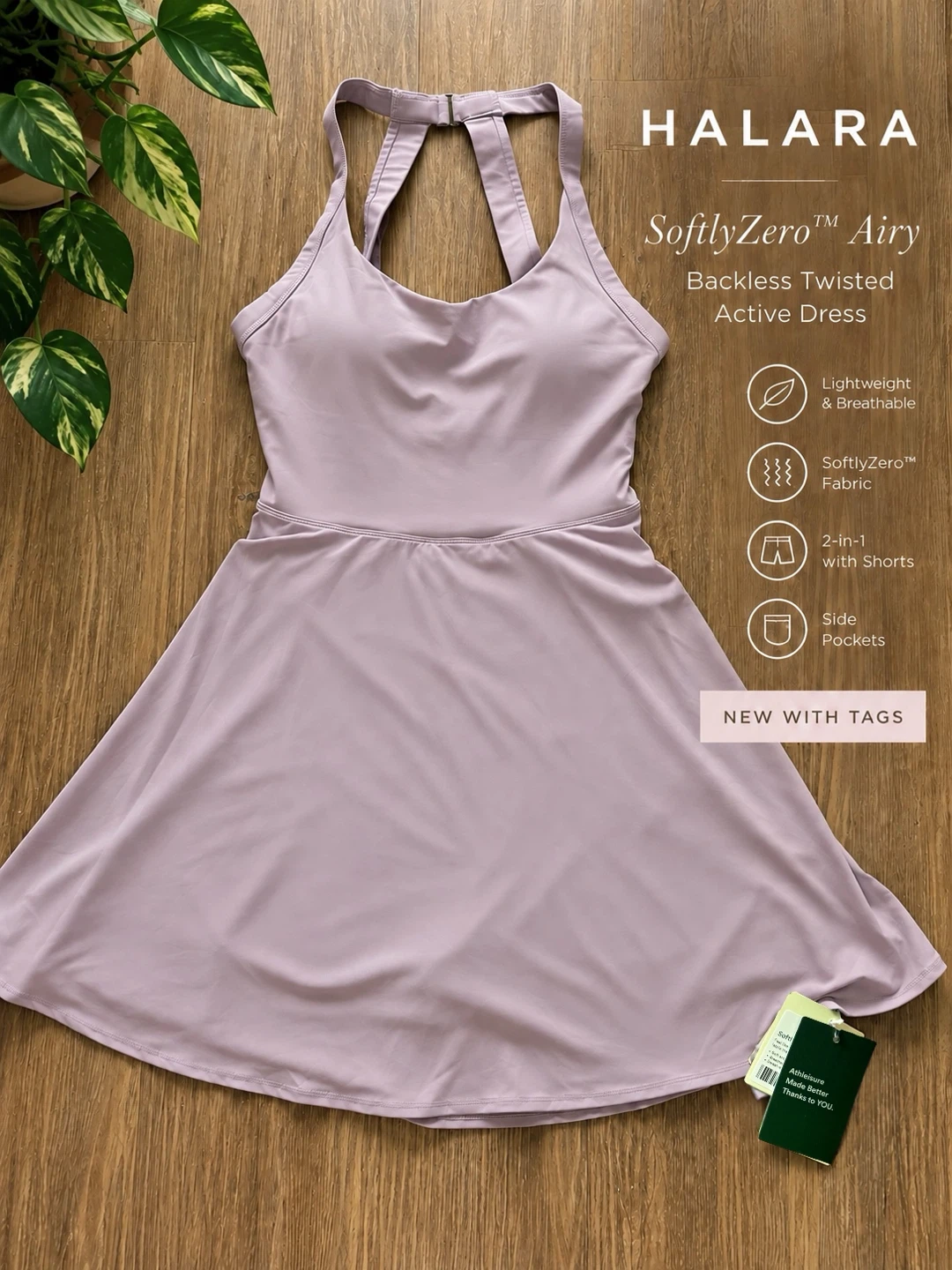 Halara SoftlyZero Airy Backless Active Dress size M
