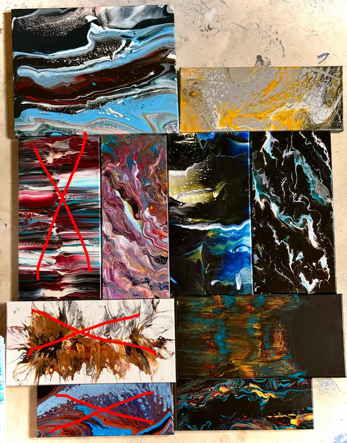 Original Acrylic Pour Paintings on Canvas - photo 3