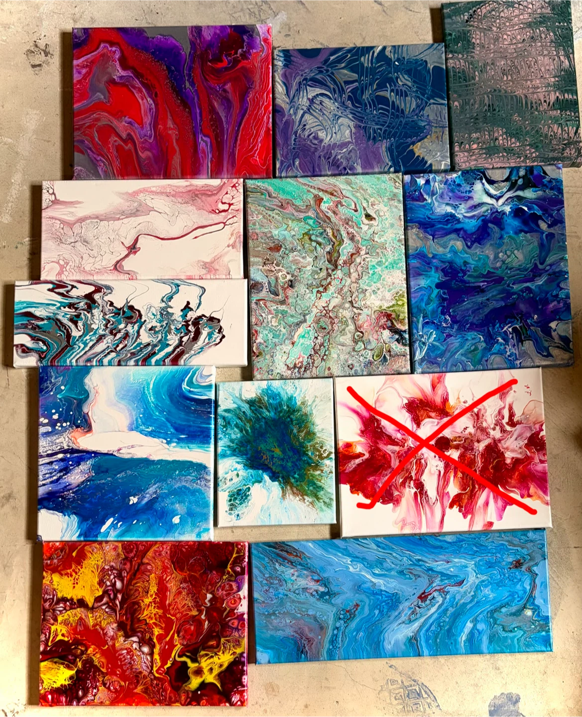 Original Acrylic Pour Paintings on Canvas - photo 4