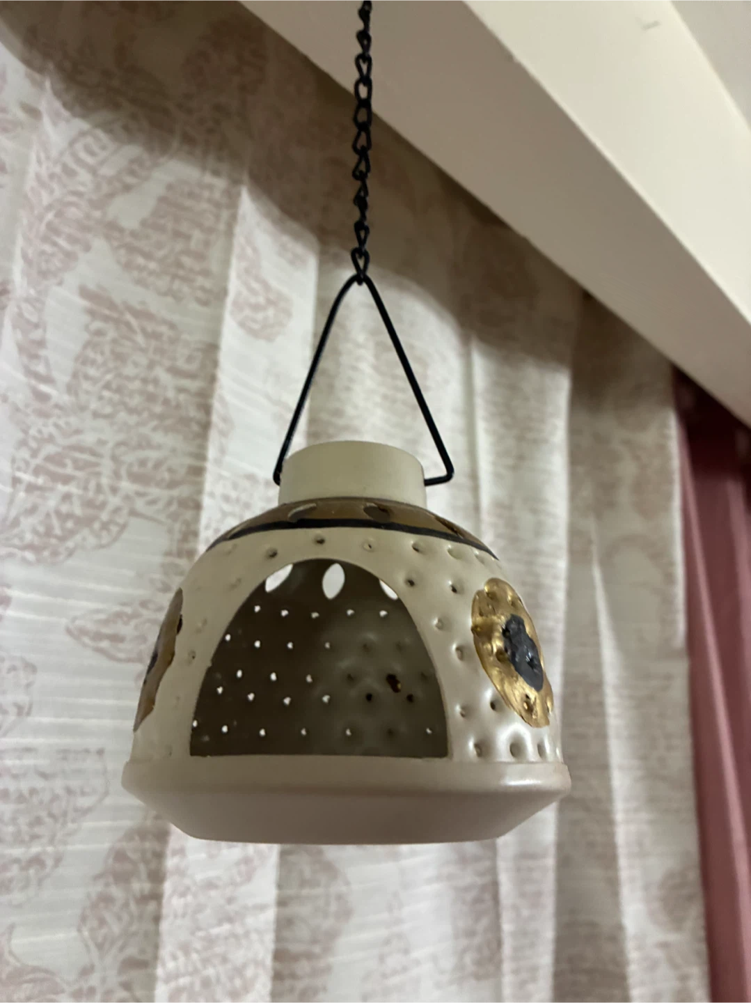 Hanging Ceramic Lantern/ Tea Light Holder