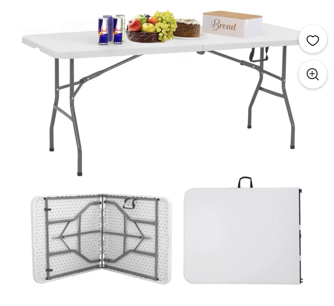 Rent of 6ft White Folding Banquet Table