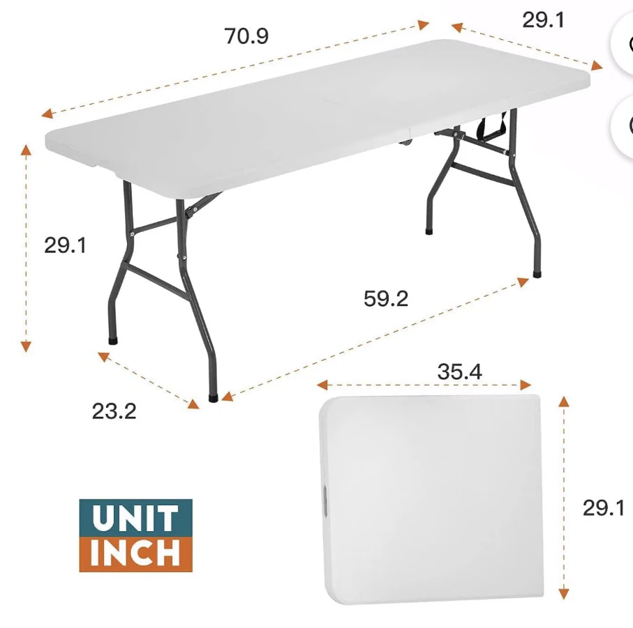 Rent of 6ft White Folding Banquet Table - photo 2