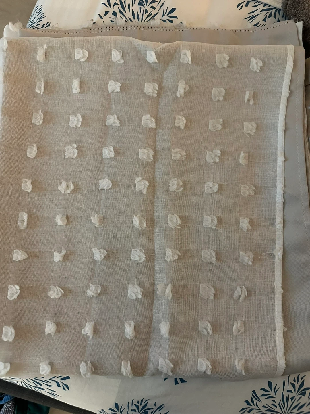 Blackout Room Curtains x 4 - White Tulle Like Fabric