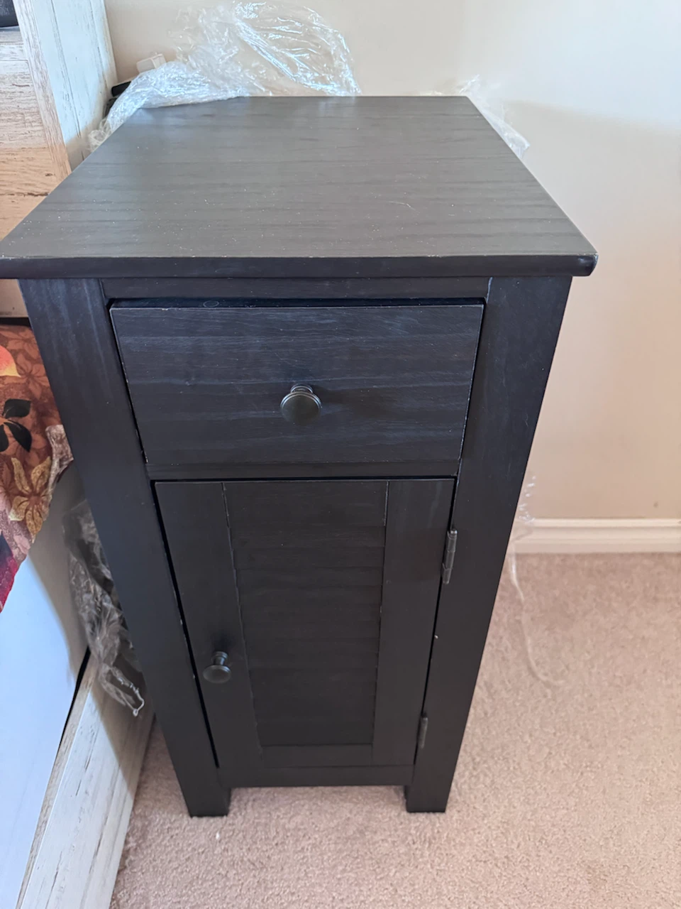 2 Black Wooden Bedside Tables - photo 2