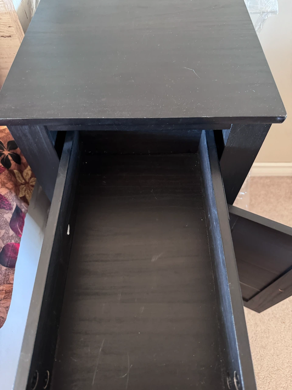 2 Black Wooden Bedside Tables - photo 3
