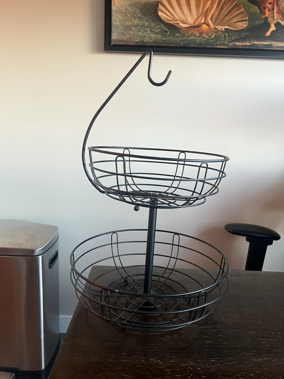 Two-Tier Black Wire Fruit Basket