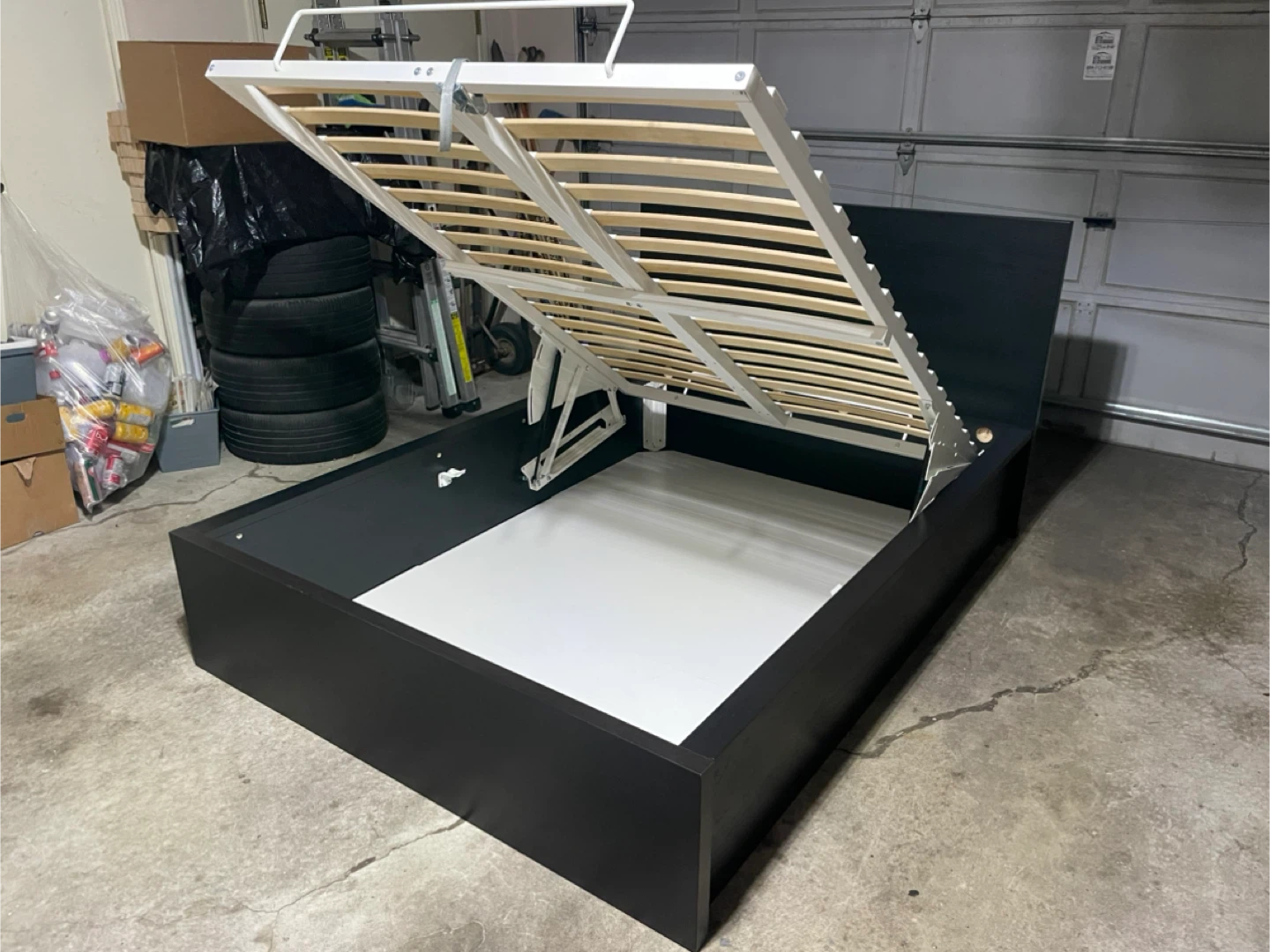 IKEA Double Size Full Malm Ottoman Pull Up Storage Lift Bed