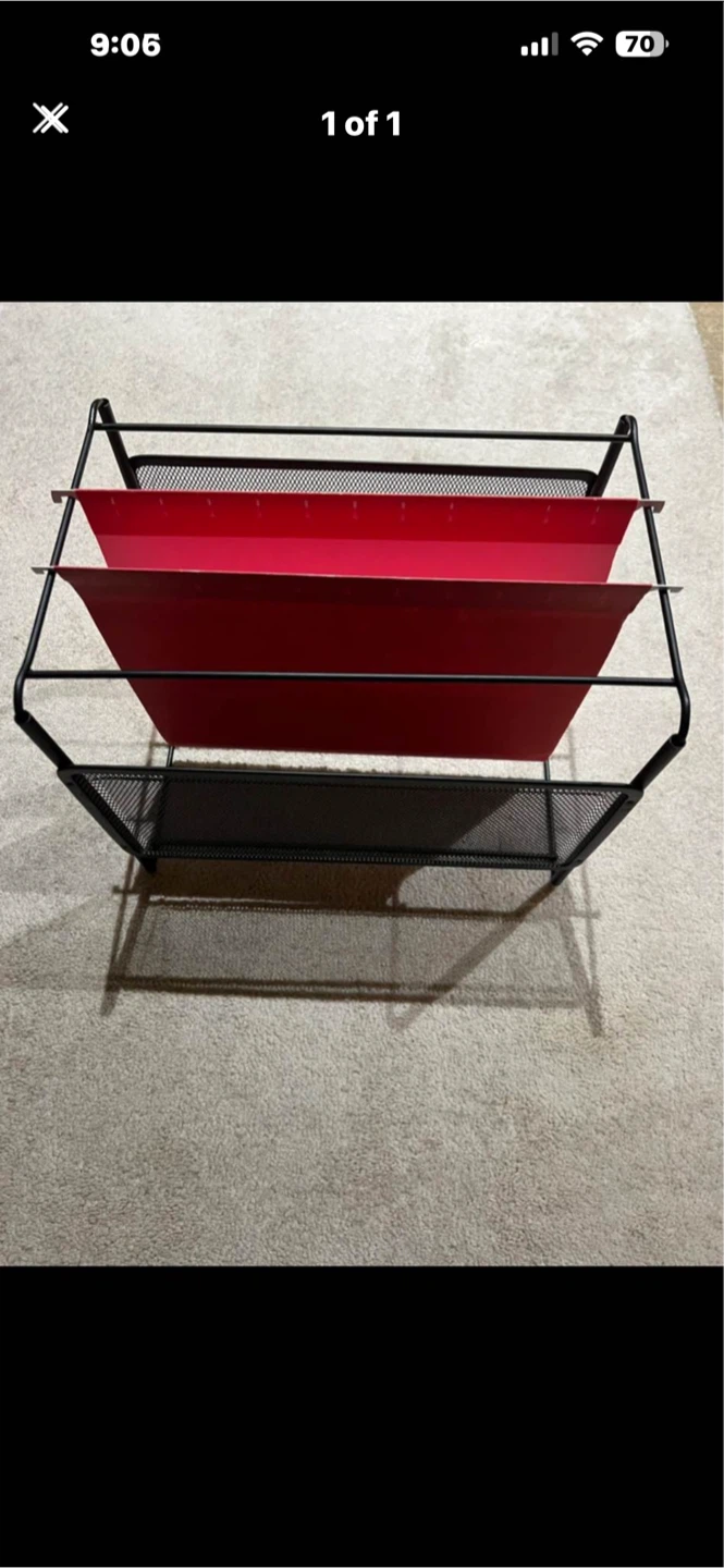 Black Mesh Desktop File Organizer