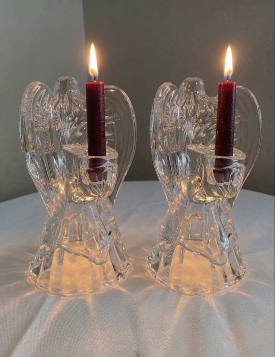 VTG St. George Crystal Angel Candle Holders $15 for the set