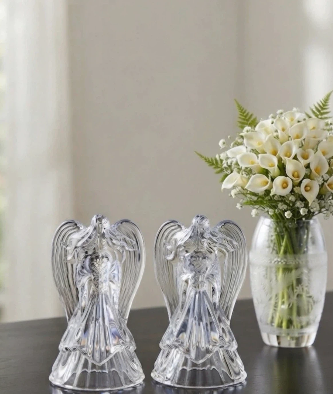 VTG St. George Crystal Angel Candle Holders $15 for the set - photo 2