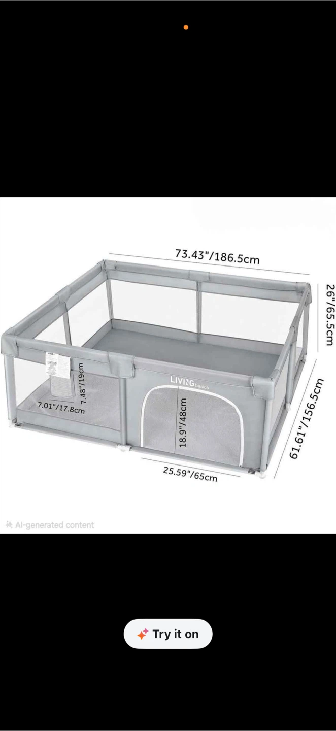 LIVINGbasics Baby Playpen 73''x61' - photo 2