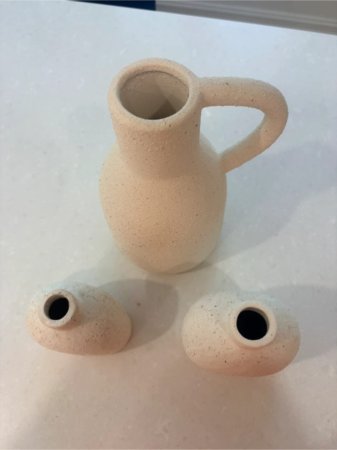 Set of 3 Textured Ceramic Vases - Wabi Sabi - photo 2