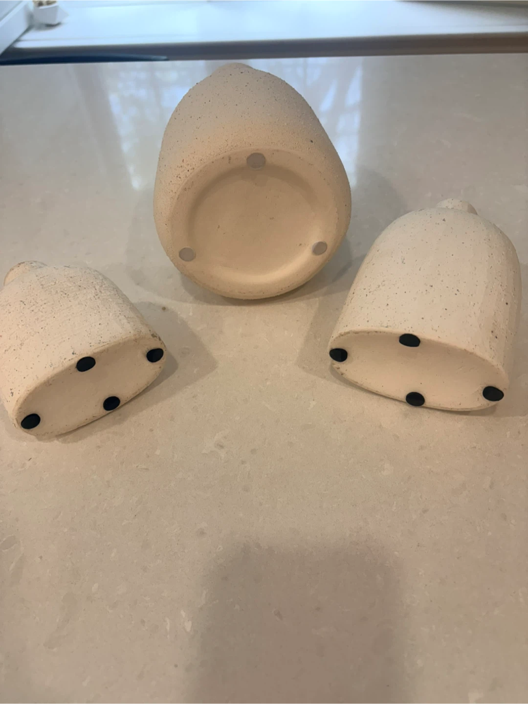 Set of 3 Textured Ceramic Vases - Wabi Sabi - photo 3