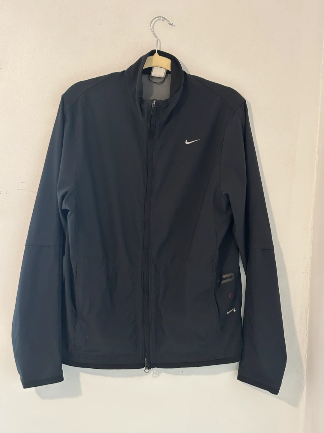 Vintage Y2K Nike+ Black Technical Running Jacket Mesh Vent