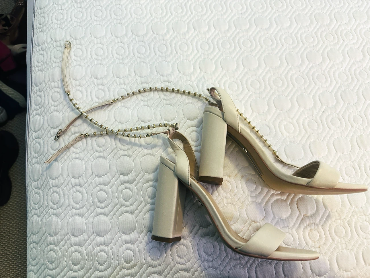 Sam Edelman Cream Block Heel Sandals - photo 2