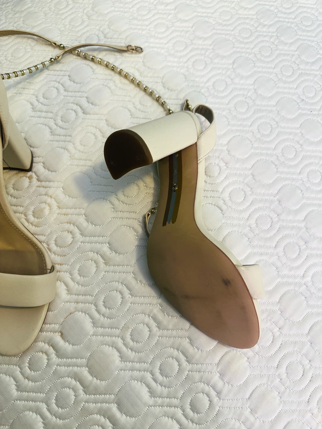 Sam Edelman Cream Block Heel Sandals - photo 3