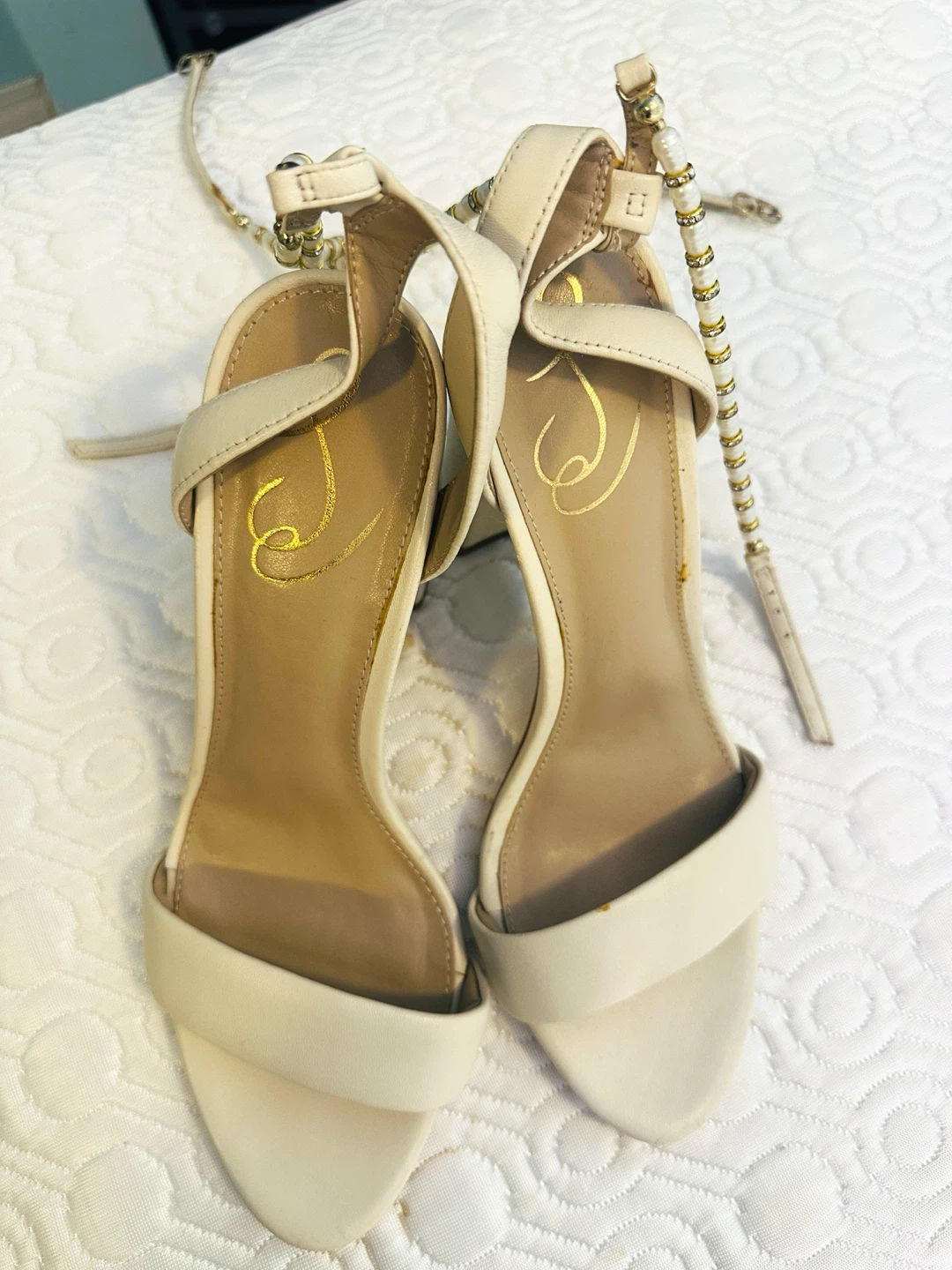 Sam Edelman Cream Block Heel Sandals - photo 4