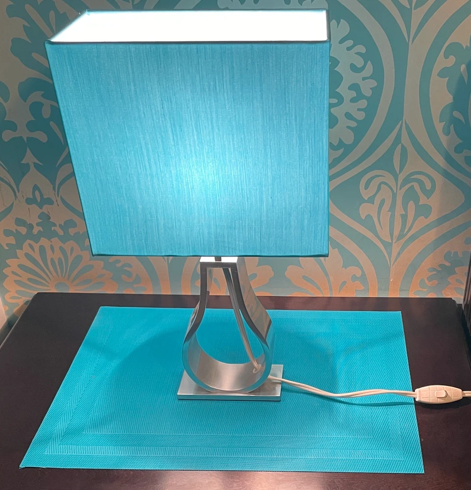 2 Modern Teal Table Lamps