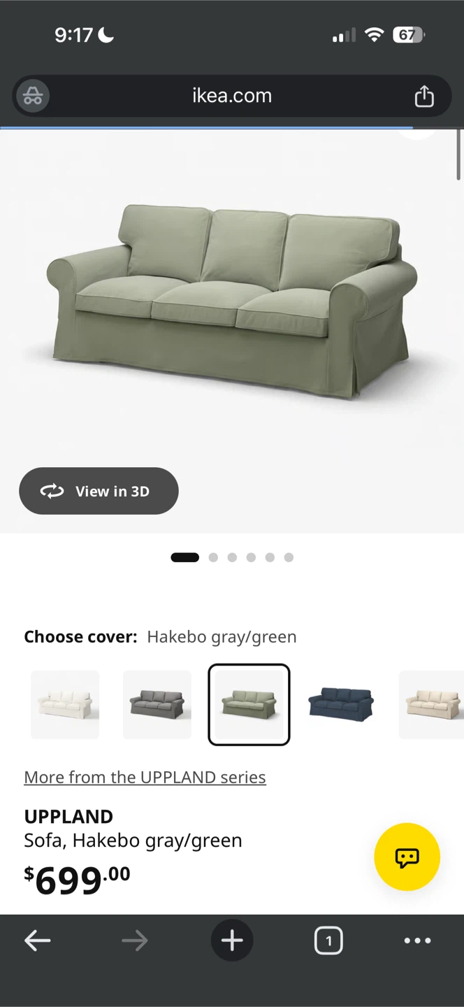 IKEA Uppland 3-Seater Sofa - Gray/Green - photo 4