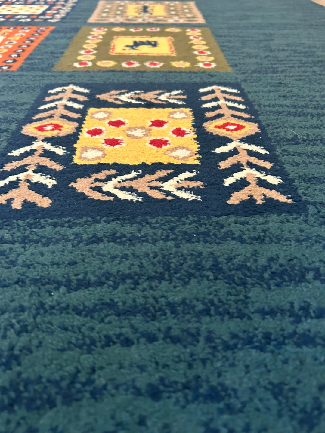 Iranian acrylic Dark Teal Geometric Pattern Area Rug - photo 2