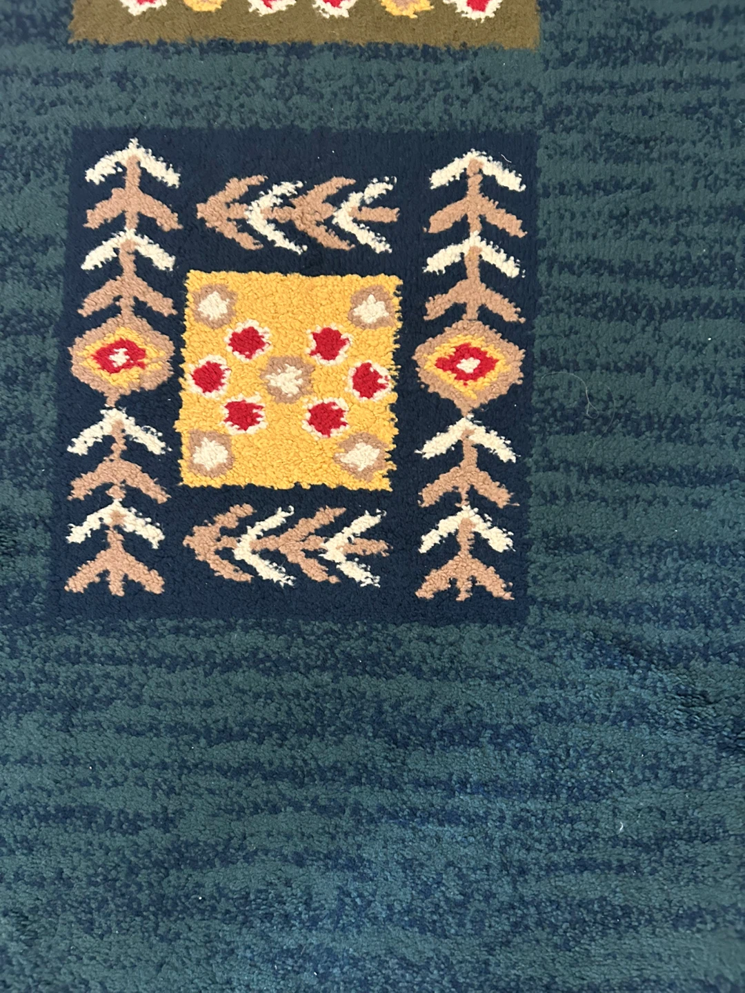 Iranian acrylic Dark Teal Geometric Pattern Area Rug - photo 3
