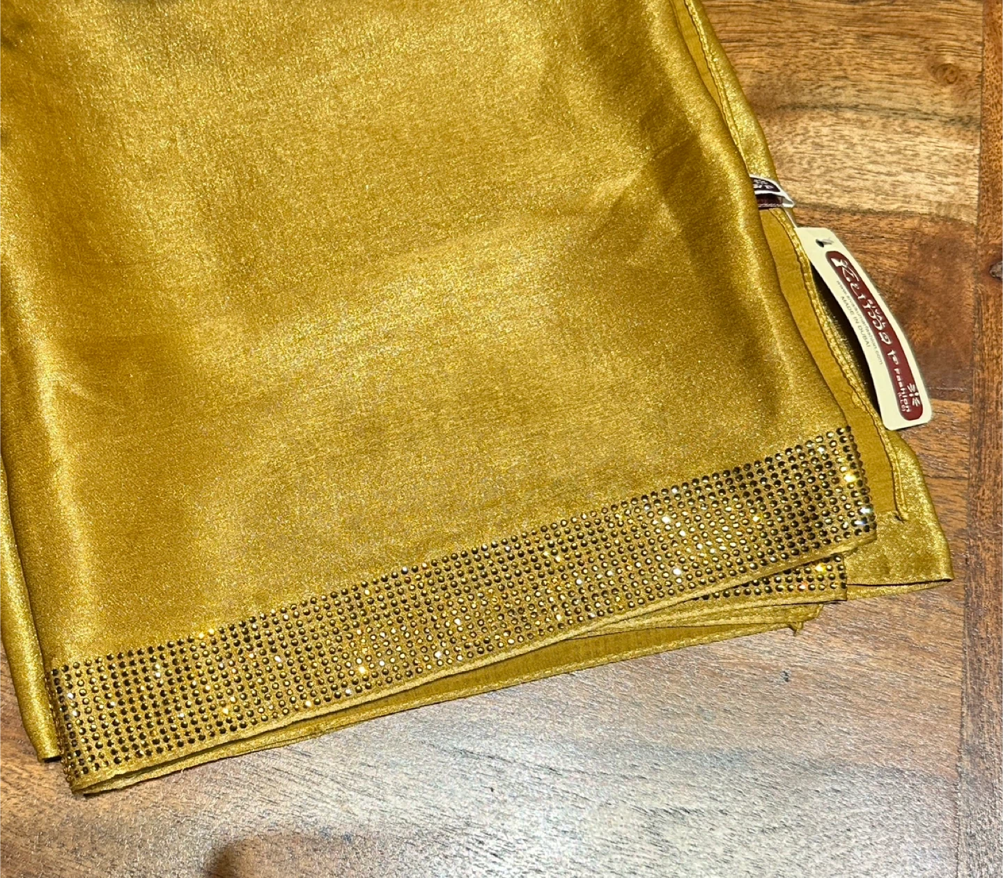 Gold Shawl with Rhinestone Border - New