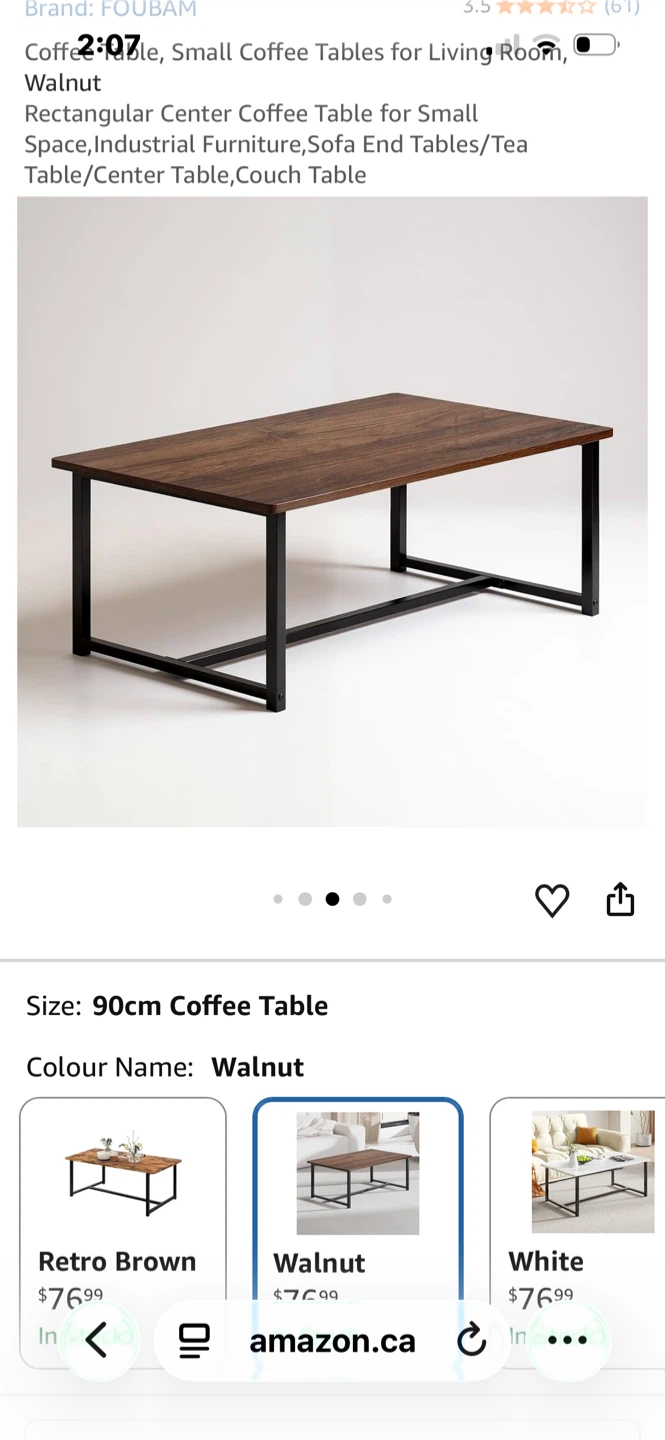 New out of box! FOUBAM Walnut Coffee Table - photo 5