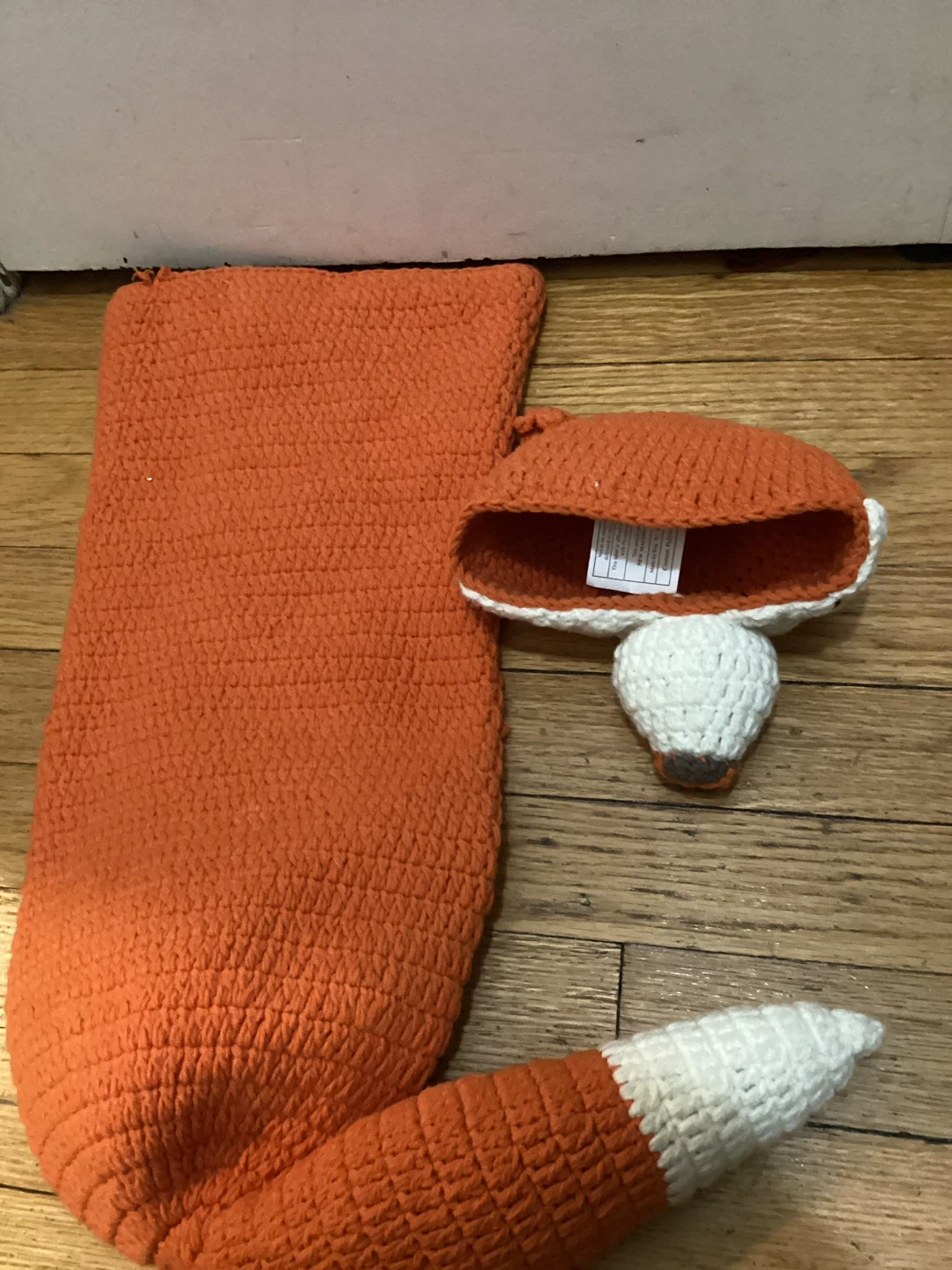 0-3M Hand-Crocheted Fox Baby Halloween/Fall Costumeand Hat Set - photo 2