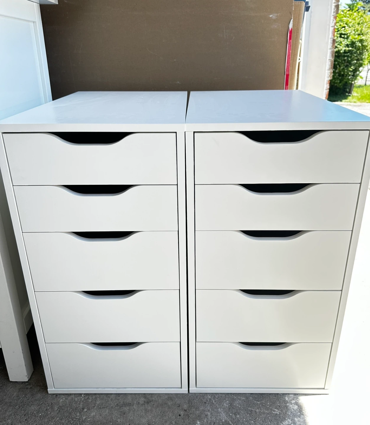Two IKEA Alex Drawer Units