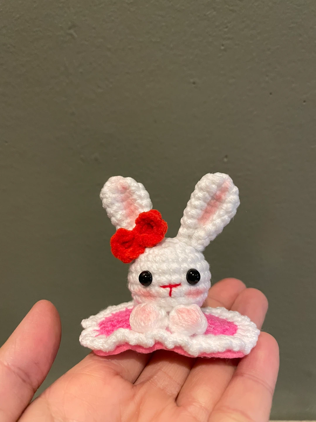 Handmade Crocheted Rabbit Hair Clip