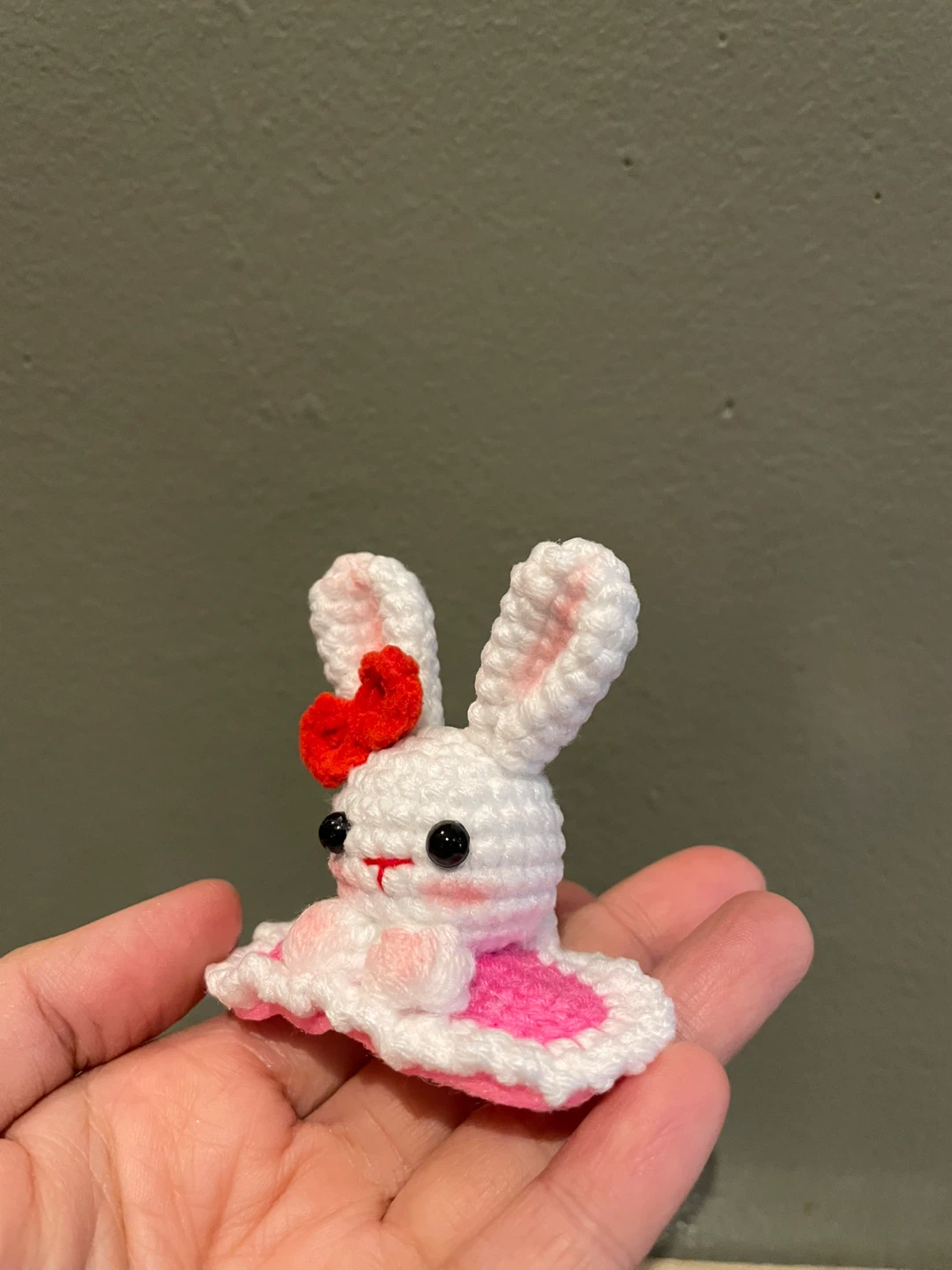 Handmade Crocheted Rabbit Hair Clip - photo 3