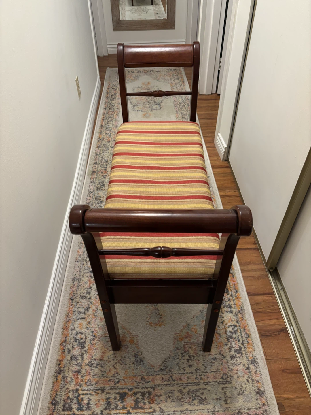 Vintage upholstered bench