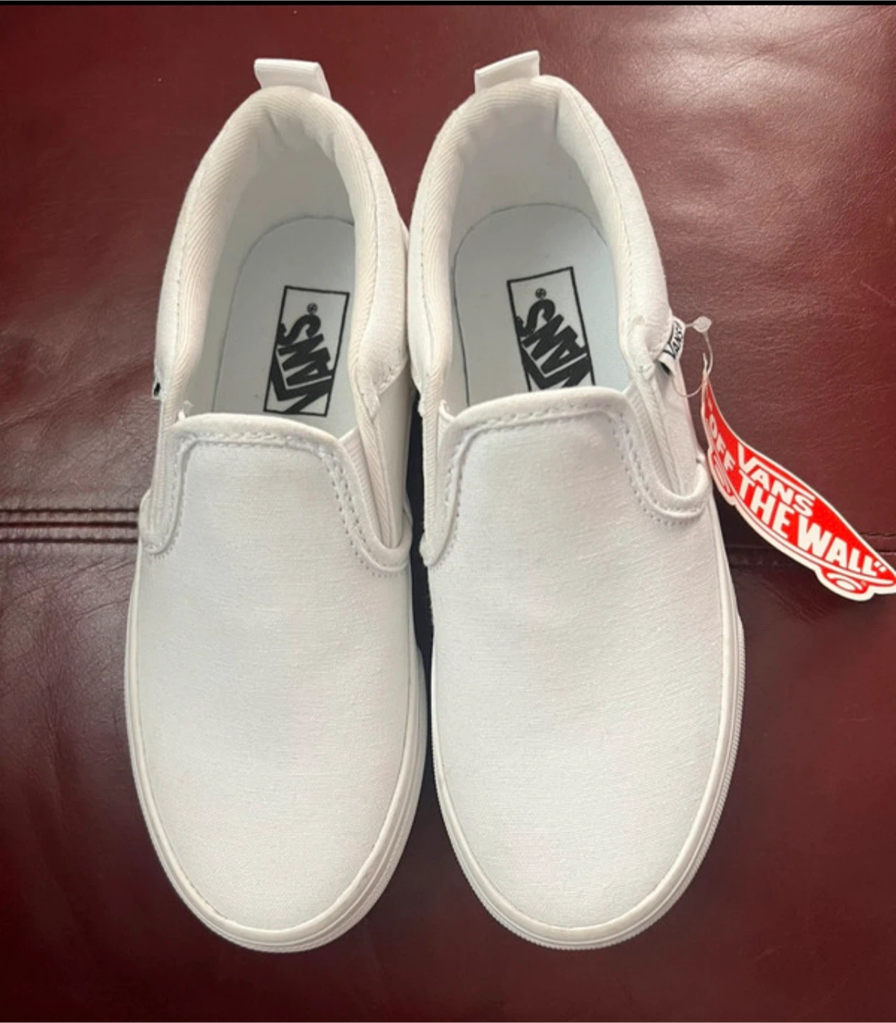 New Vans White Slip-On Shoes