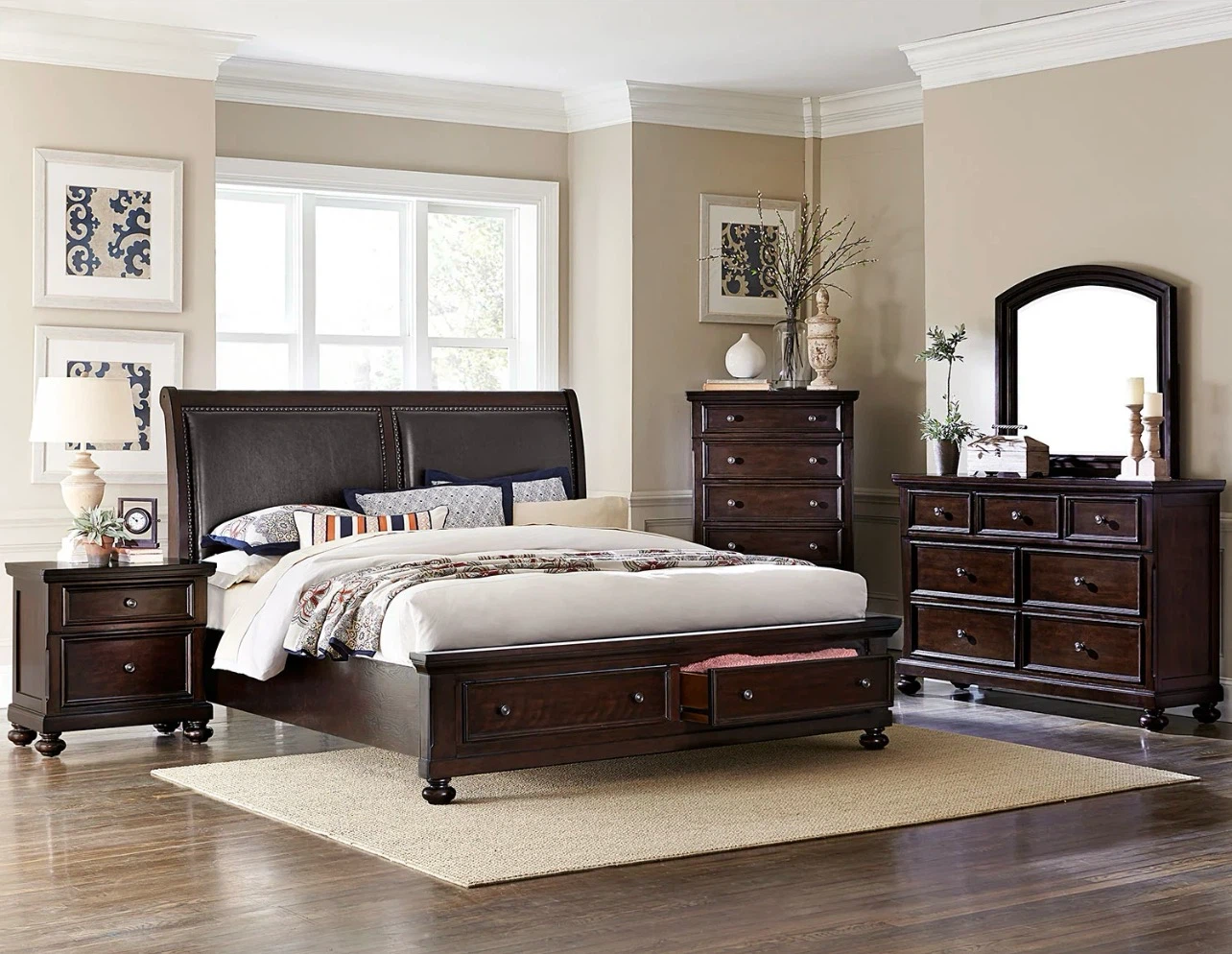 Dark Wood Dresser with Mirror - photo 3